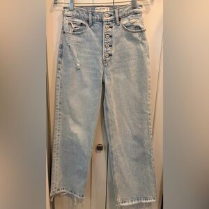Abercrombie & Fitch Womens The Crop Wide Leg Ultra High Rise Jeans